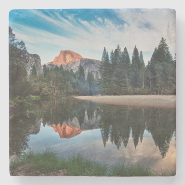 Half Dome and Merced Stone Coaster (Front)