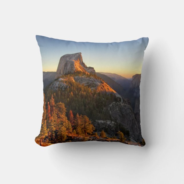 Half Dome at Sunset Detail - Yosemite Throw Pillow (Front)