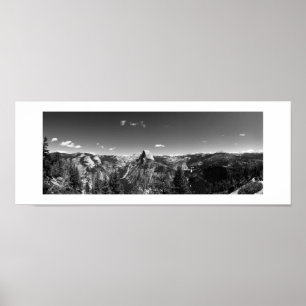 Half Dome from Glacier Point Black and White Photo Poster