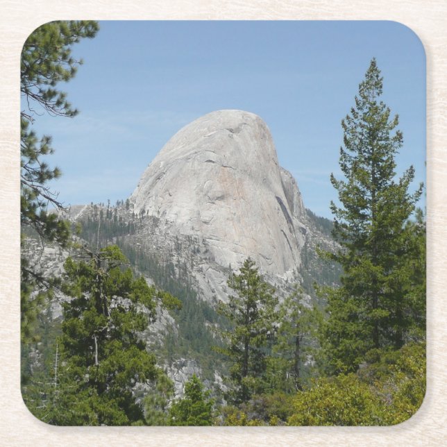 Half Dome from Panorama Trail II Square Paper Coaster (Front)