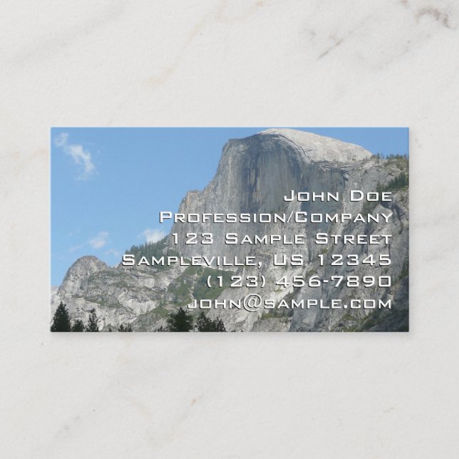 Half Dome from the Side in Yosemite National Park Business Card (Front)