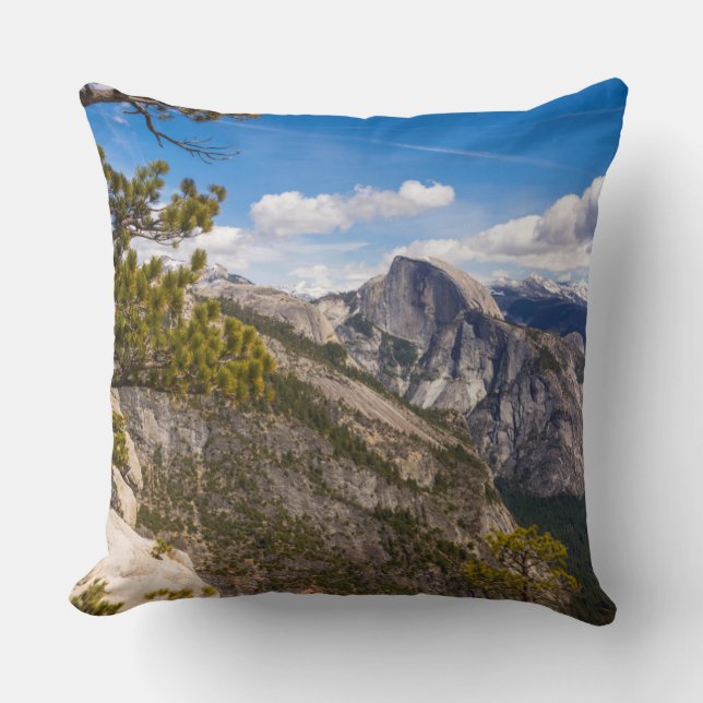 Half Dome landscape, California Throw Pillow (Front)