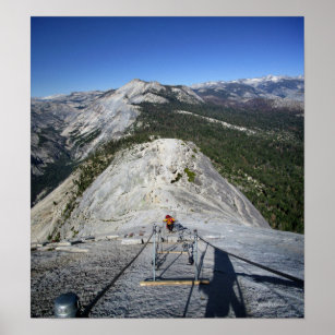 Half Dome Looking Down from the Cables - Yosemite Poster