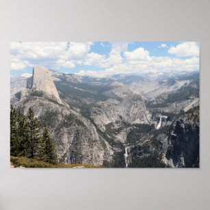 Half Dome, Nevada Fall & Vernal Fall in Yosemite Poster