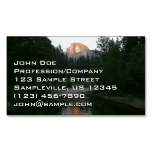 Half Dome Sunset in Yosemite National Park Magnetic Business Card