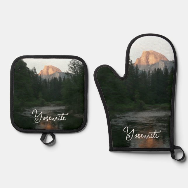 Half Dome Sunset Oven Mitt & Pot Holder Set (Front)