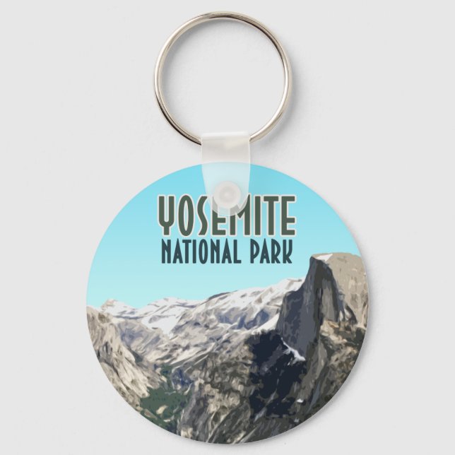 Half Dome Yosemite National Park Vintage Souvenir Keychain (Front)