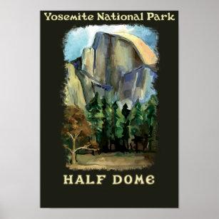 Half Dome, Yosemite National Park vintage-style Poster