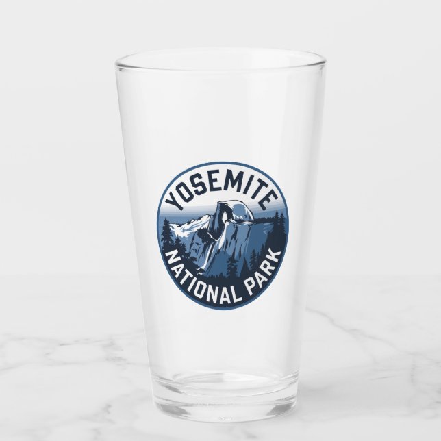 Half Dome Yosemite Round Emblem Glass (Front)