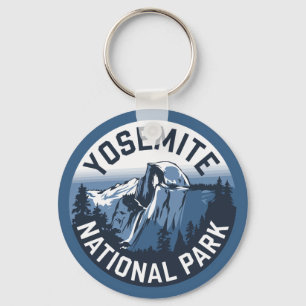 Half Dome Yosemite Round Emblem Keychain