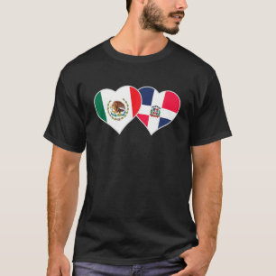 Half Dominican Half Mexican Flag Heart Dominican M T-Shirt