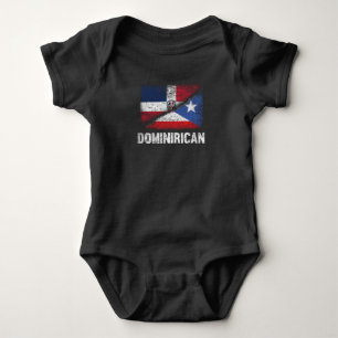 Half Dominican Half Puerto Rican Flag Dominirican Baby Bodysuit
