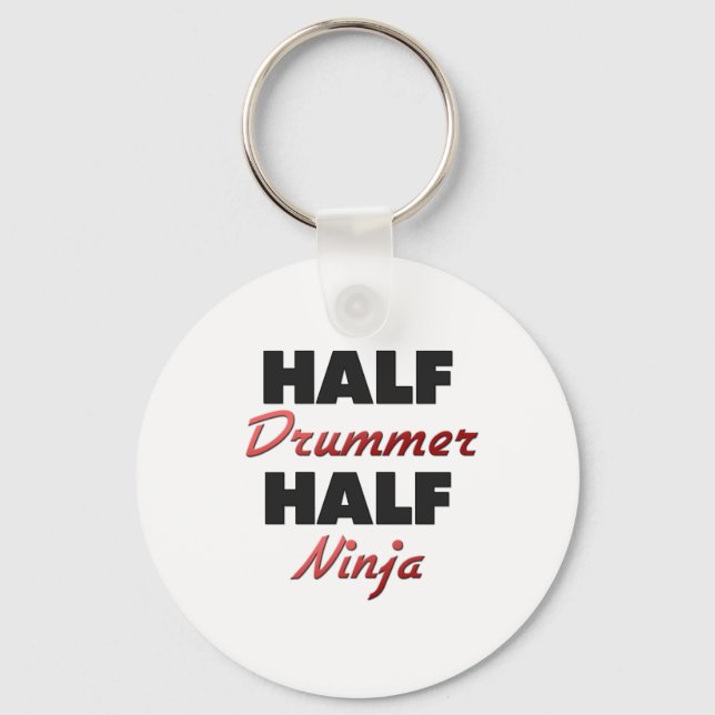 Half Drummer Half Ninja Keychain (Front)