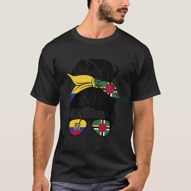Half Ecuadorian Half Dominica Mix Ecuador And Domi T-Shirt (Front)