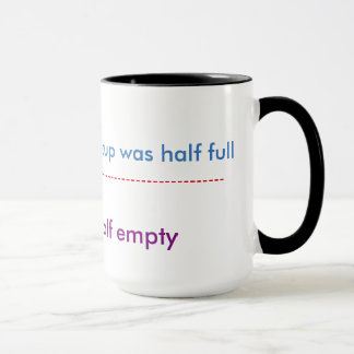 half empty/ half full coffee mug humour