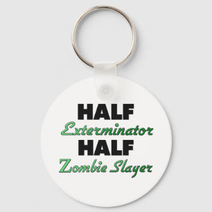 Half Exterminator Half Zombie Slayer Keychain
