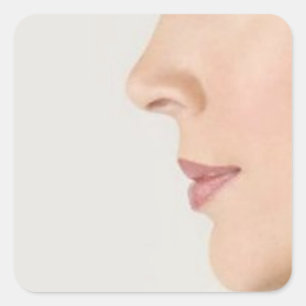 Half face square sticker