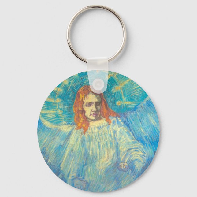Half Figure of an Angel by Vincent van Gogh Keychain (Front)
