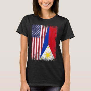 Half Filipino Flag Vintage Philippines Usa T-Shirt