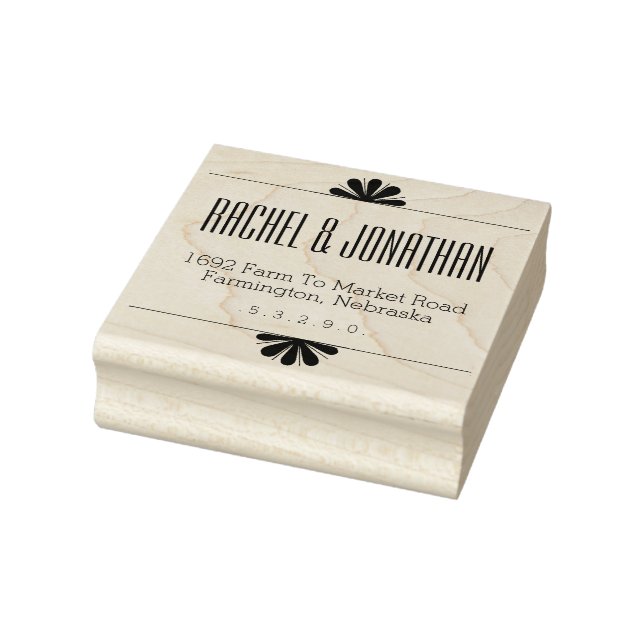 Half Flower Authentic Retro Return Address Stamp (Stamp)