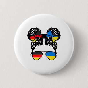 Half German Half Ukrainian Girl Germany Kids Herit 2 Inch Round Button