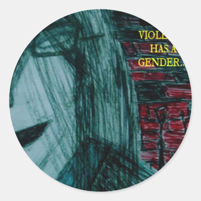 half girl print classic round sticker (Front)