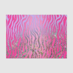 Half Glitter Pink Tiger Print Tissue Paper