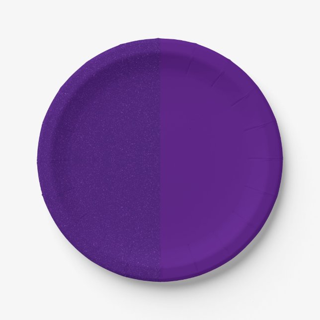 Half Glitter Purple Party Plate – Customizable (Front)