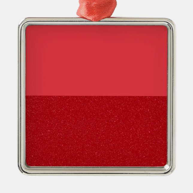 Half Glitter Red Ornament – Customizable Charm (Front)