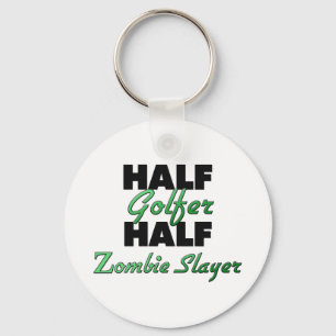 Half Golfer Half Zombie Slayer Keychain