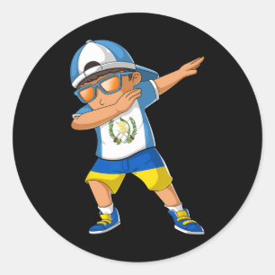 Half Guatemalan Half Ukrainian Boy Guatemala Flag  Classic Round Sticker