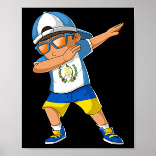 Half Guatemalan Half Ukrainian Boy Guatemala Flag Poster