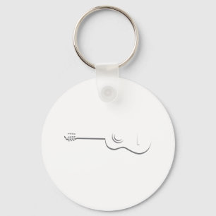 Half Guitar Outline Keychain