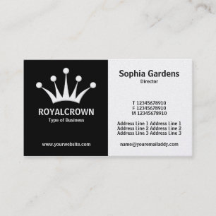 Half & Half (Crown) - Black and White (Platinum) Business Card