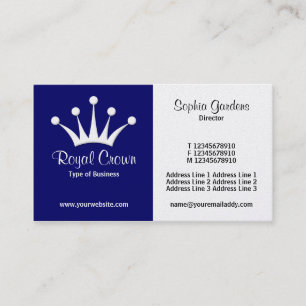 Half & Half (Crown) - Dark Blue (Gold) Business Card
