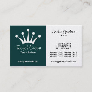 Half & Half (Crown) - Dark Green (Gold) Business Card