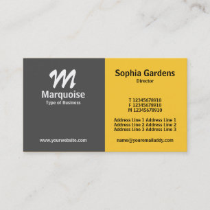 Half & Half - Grey and Amber Business Card