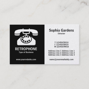 Half & Half (Phone)- Black and White (Gold) Business Card
