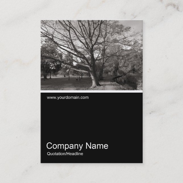 Half&Half Photo 0266 - Autumn in the Park Business Card (Front)