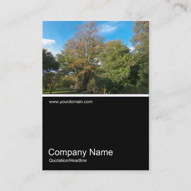 Half&Half Photo 0270 - Autumn in the Park Business Card (Front)