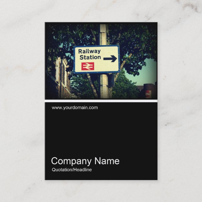 Half&Half Photo 0320 - Station Sign Business Card (Front)