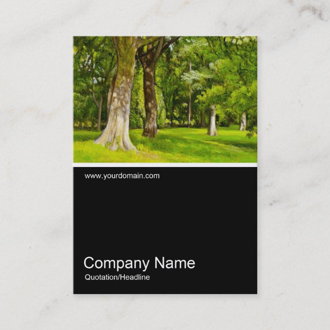 Half&Half Photo 080 - Trees in the Park, Oil Business Card (Front)