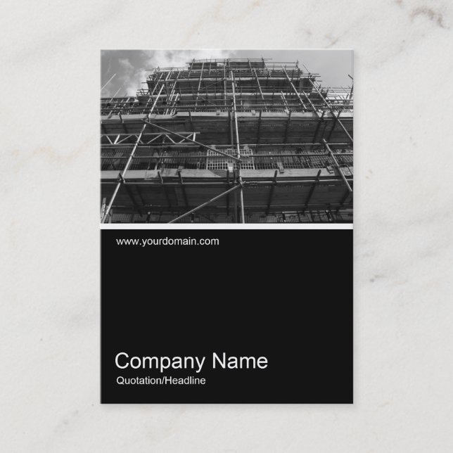 Half&Half Photo - Scaffolding B&W Business Card (Front)