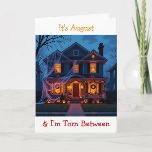 Half Halloween and Half Christmas Holidays Humou Card