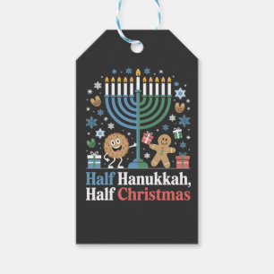 Half Hanukkah Half Christmas Funny Christmukkah Gift Tags