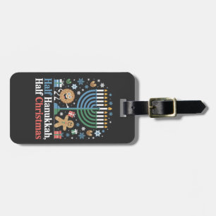 Half Hanukkah Half Christmas Funny Christmukkah Luggage Tag