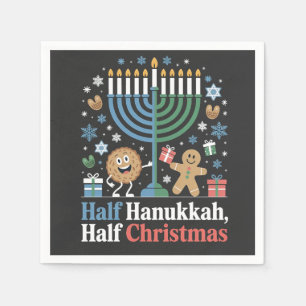 Half Hanukkah Half Christmas Funny Christmukkah Napkin