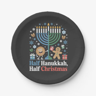 Half Hanukkah Half Christmas Funny Christmukkah  Paper Plate