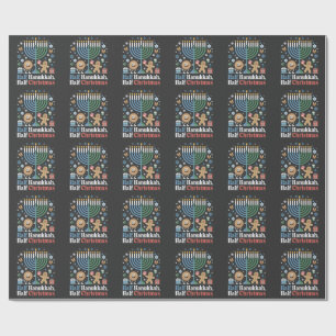 Half Hanukkah Half Christmas Funny Christmukkah  Wrapping Paper