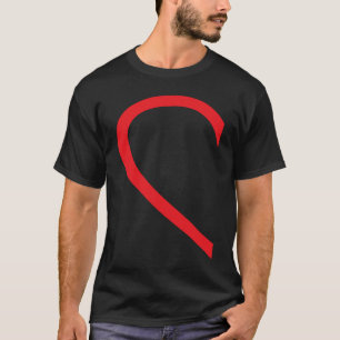Half Heart Left Hand Side Love Couple Camisa Parej T-Shirt
